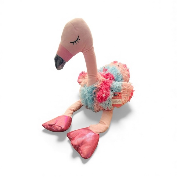 Other - Plush Flamingo Toy with Metallic Stars NWT 28” Long